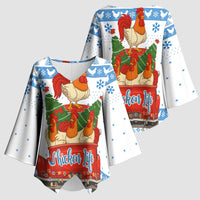 Chicken Life Christmas Kimono Sleeve Blouse Xmas Holiday Patterns - Wonder Print Shop