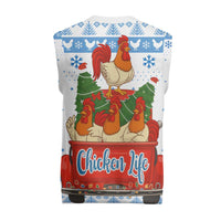 Chicken Life Christmas Knitted V-Neck Vest Xmas Holiday Patterns - Wonder Print Shop
