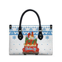 Chicken Life Christmas Leather Bag Xmas Holiday Patterns - Wonder Print Shop