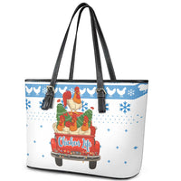Chicken Life Christmas Leather Tote Bag Xmas Holiday Patterns - Wonder Print Shop