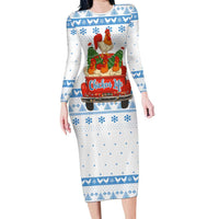 Chicken Life Christmas Long Sleeve Bodycon Dress Xmas Holiday Patterns - Wonder Print Shop