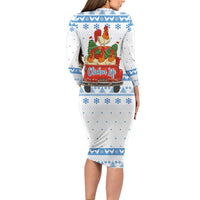 Chicken Life Christmas Long Sleeve Bodycon Dress Xmas Holiday Patterns - Wonder Print Shop