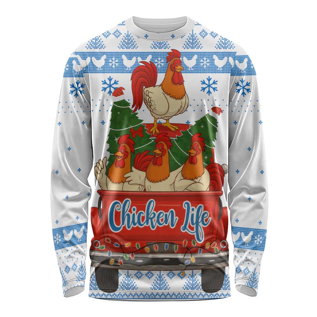 Chicken Life Christmas Long Sleeve Shirt Xmas Holiday Patterns - Wonder Print Shop