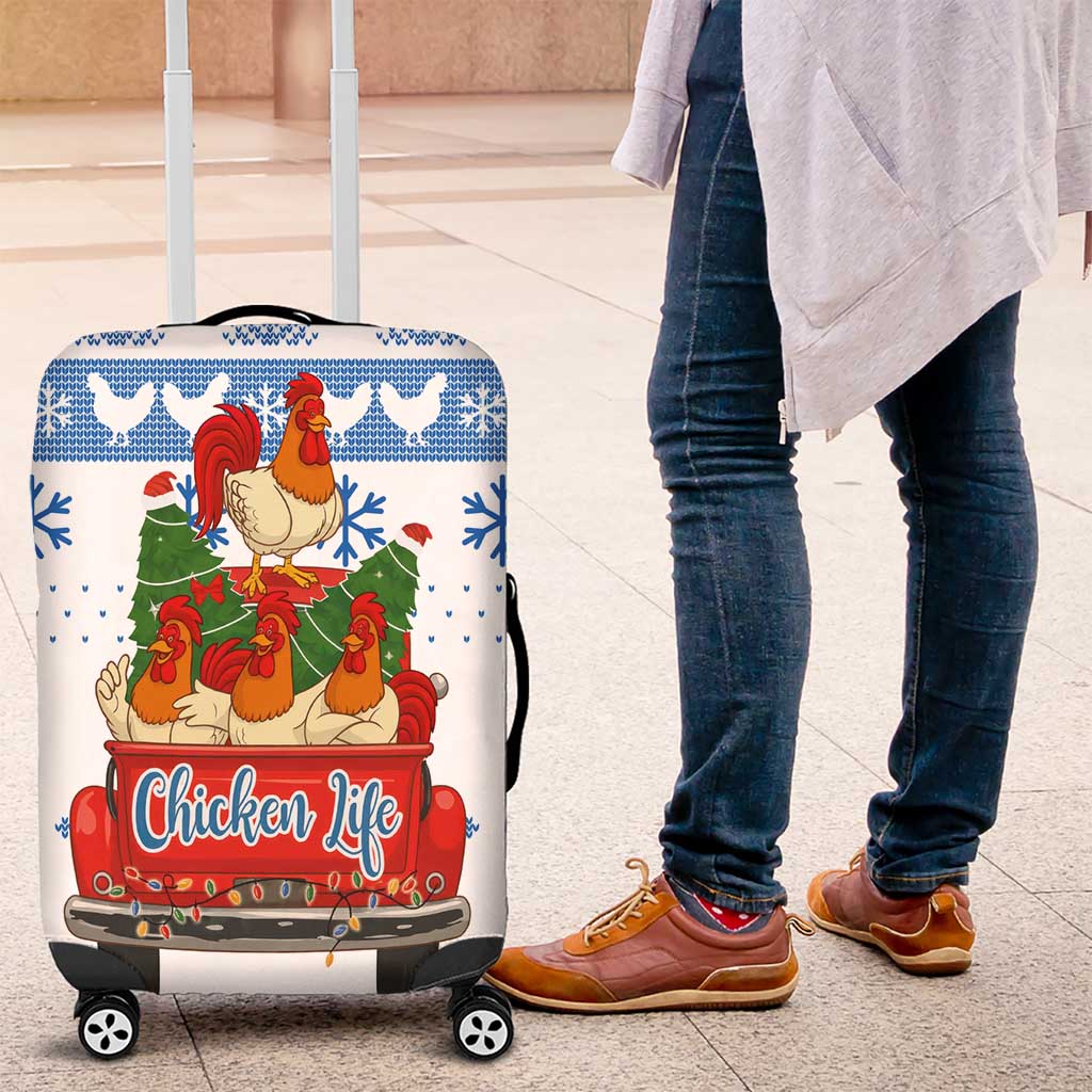 Chicken Life Christmas Luggage Cover Xmas Holiday Patterns - Wonder Print Shop