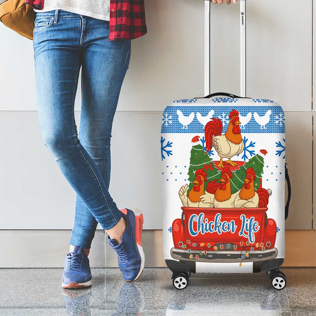 Chicken Life Christmas Luggage Cover Xmas Holiday Patterns - Wonder Print Shop