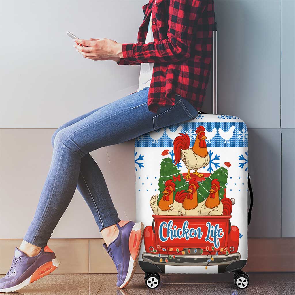 Chicken Life Christmas Luggage Cover Xmas Holiday Patterns - Wonder Print Shop