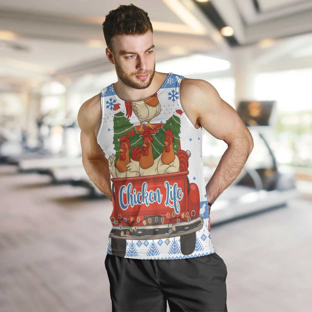 Chicken Life Christmas Men Tank Top Xmas Holiday Patterns - Wonder Print Shop