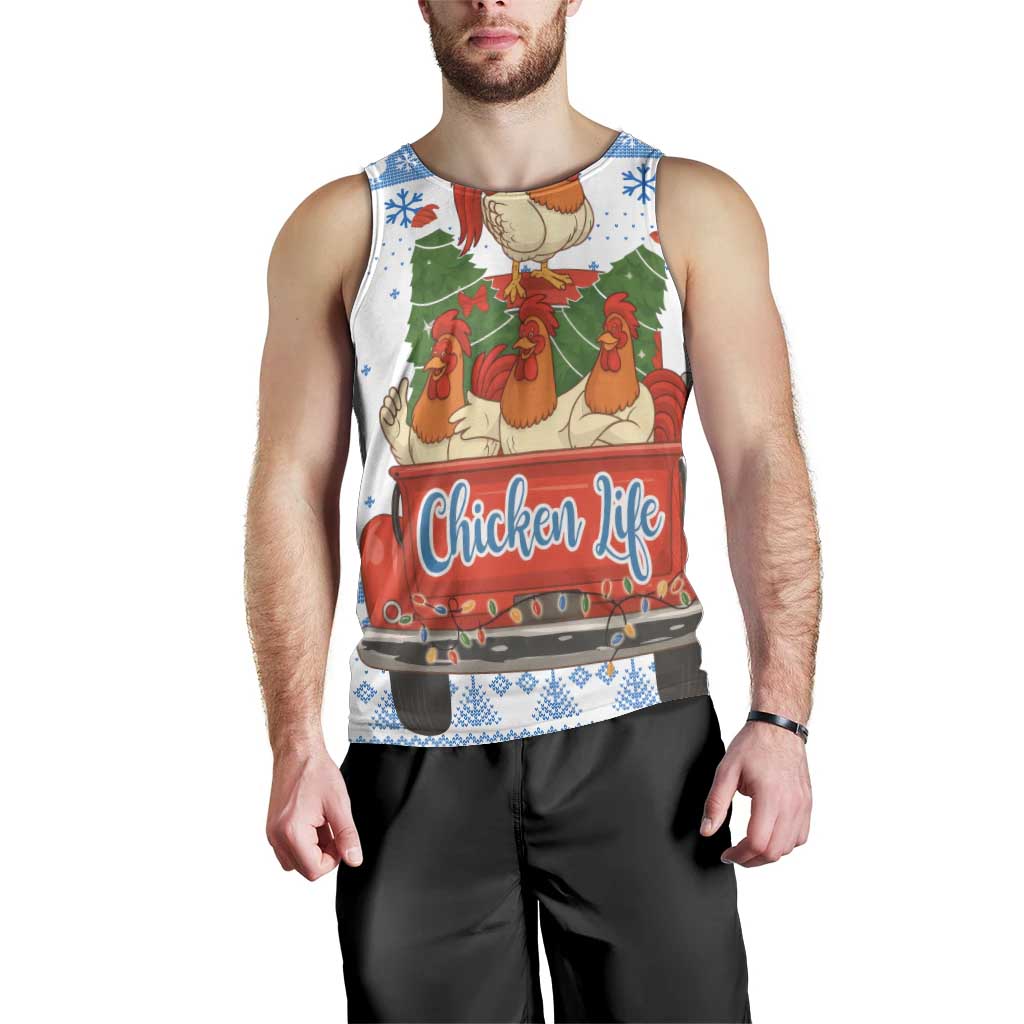 Chicken Life Christmas Men Tank Top Xmas Holiday Patterns - Wonder Print Shop