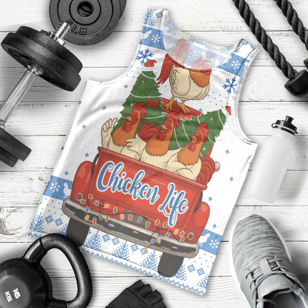 Chicken Life Christmas Men Tank Top Xmas Holiday Patterns - Wonder Print Shop