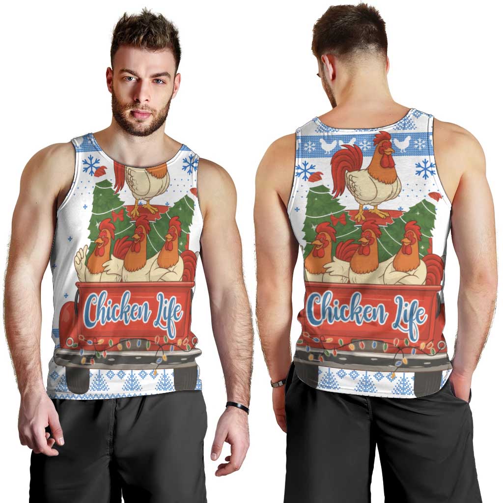 Chicken Life Christmas Men Tank Top Xmas Holiday Patterns - Wonder Print Shop