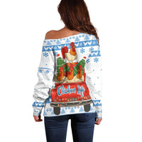 Chicken Life Christmas Off Shoulder Sweater Xmas Holiday Patterns - Wonder Print Shop