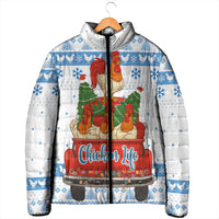 Chicken Life Christmas Padded Jacket Xmas Holiday Patterns - Wonder Print Shop