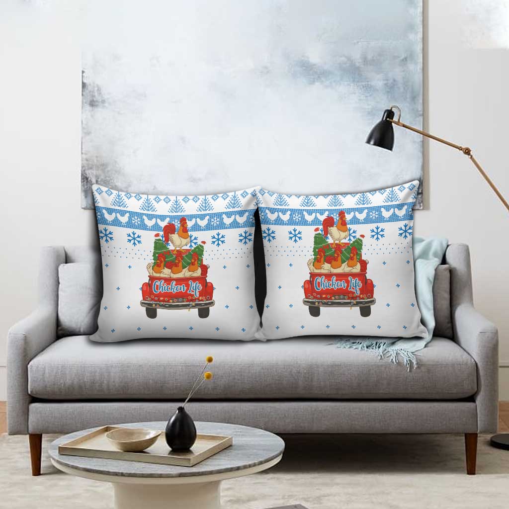 Chicken Life Christmas Pillow Cover Xmas Holiday Patterns - Wonder Print Shop