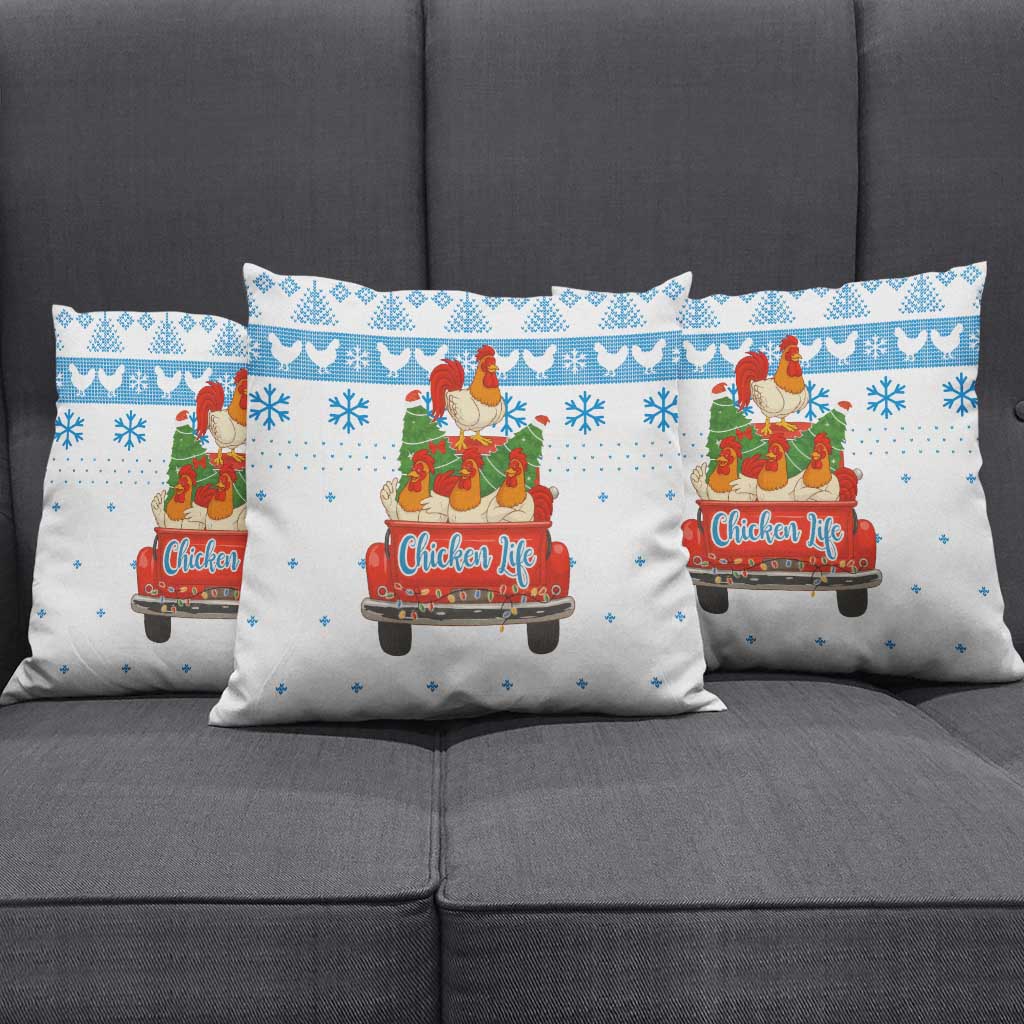 Chicken Life Christmas Pillow Cover Xmas Holiday Patterns - Wonder Print Shop