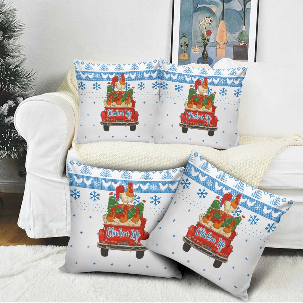 Chicken Life Christmas Pillow Cover Xmas Holiday Patterns - Wonder Print Shop