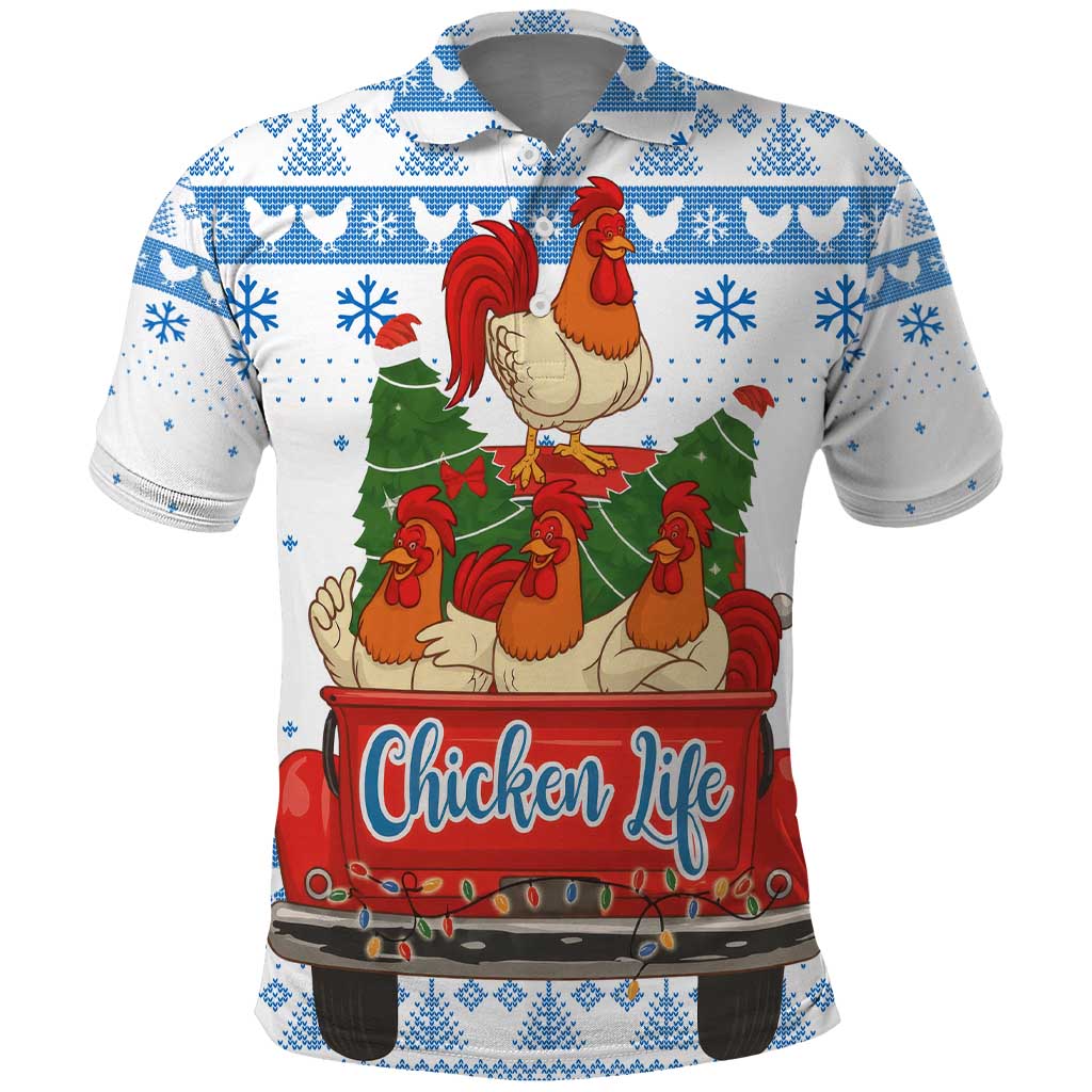 Chicken Life Christmas Polo Shirt Xmas Holiday Patterns - Wonder Print Shop