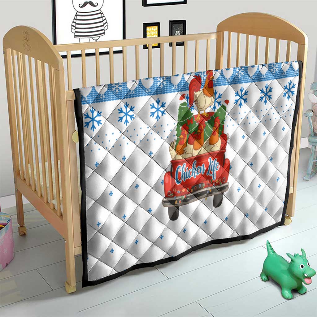 Chicken Life Christmas Quilt Xmas Holiday Patterns - Wonder Print Shop
