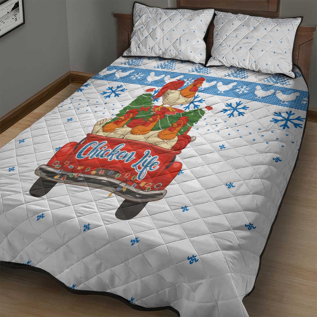 Chicken Life Christmas Quilt Bed Set Xmas Holiday Patterns - Wonder Print Shop