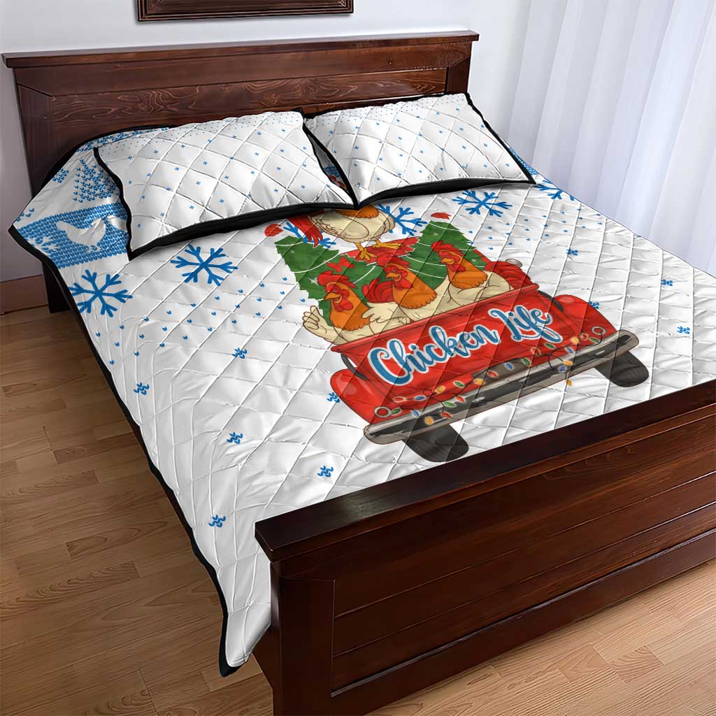Chicken Life Christmas Quilt Bed Set Xmas Holiday Patterns - Wonder Print Shop