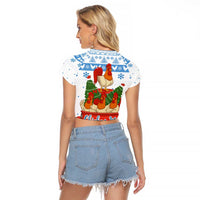 Chicken Life Christmas Raglan Cropped T Shirt Xmas Holiday Patterns - Wonder Print Shop