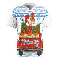Chicken Life Christmas Rugby Jersey Xmas Holiday Patterns - Wonder Print Shop