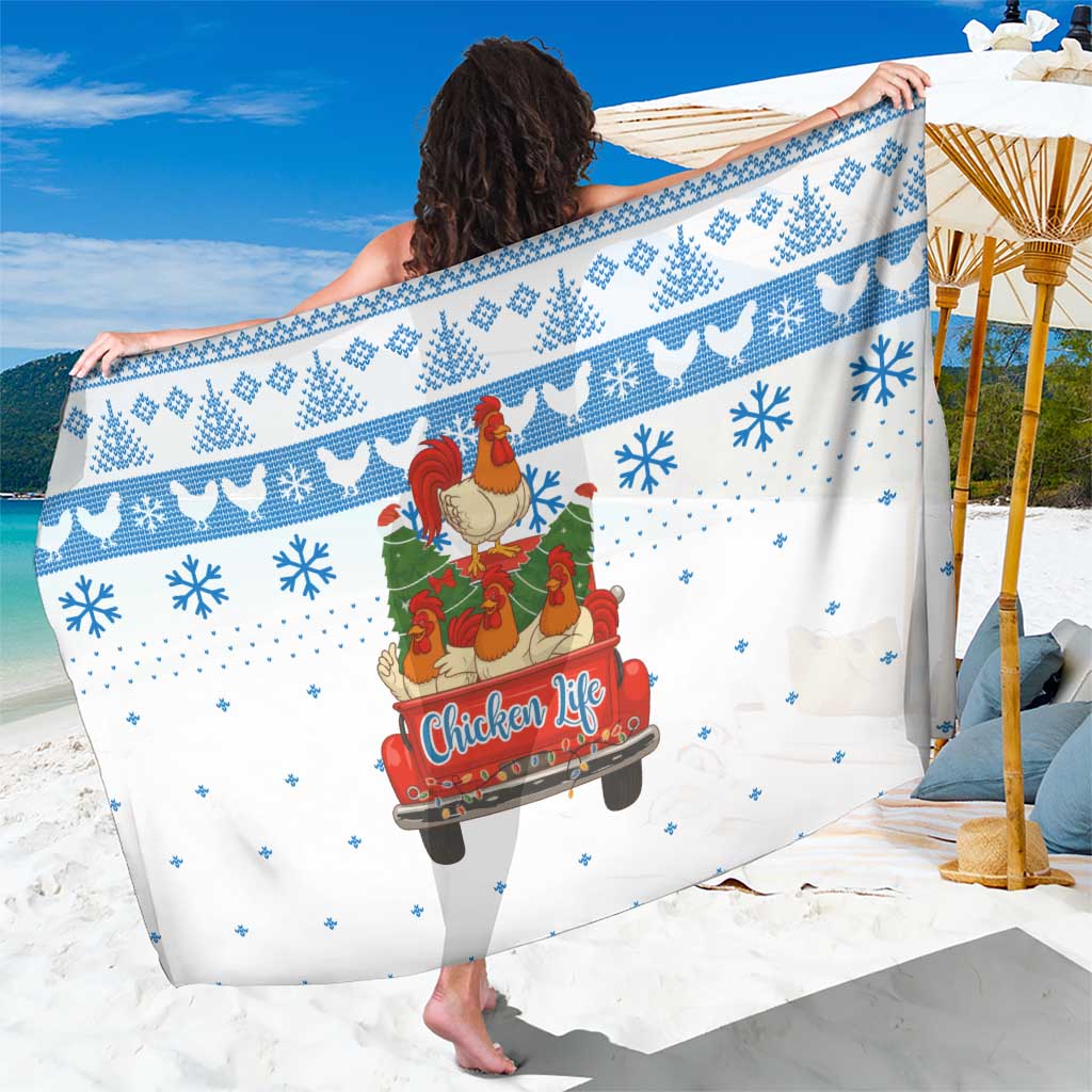 Chicken Life Christmas Sarong Xmas Holiday Patterns - Wonder Print Shop