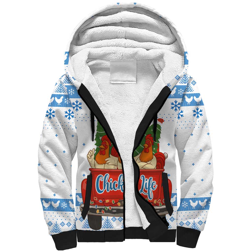 Chicken Life Christmas Sherpa Hoodie Xmas Holiday Patterns - Wonder Print Shop