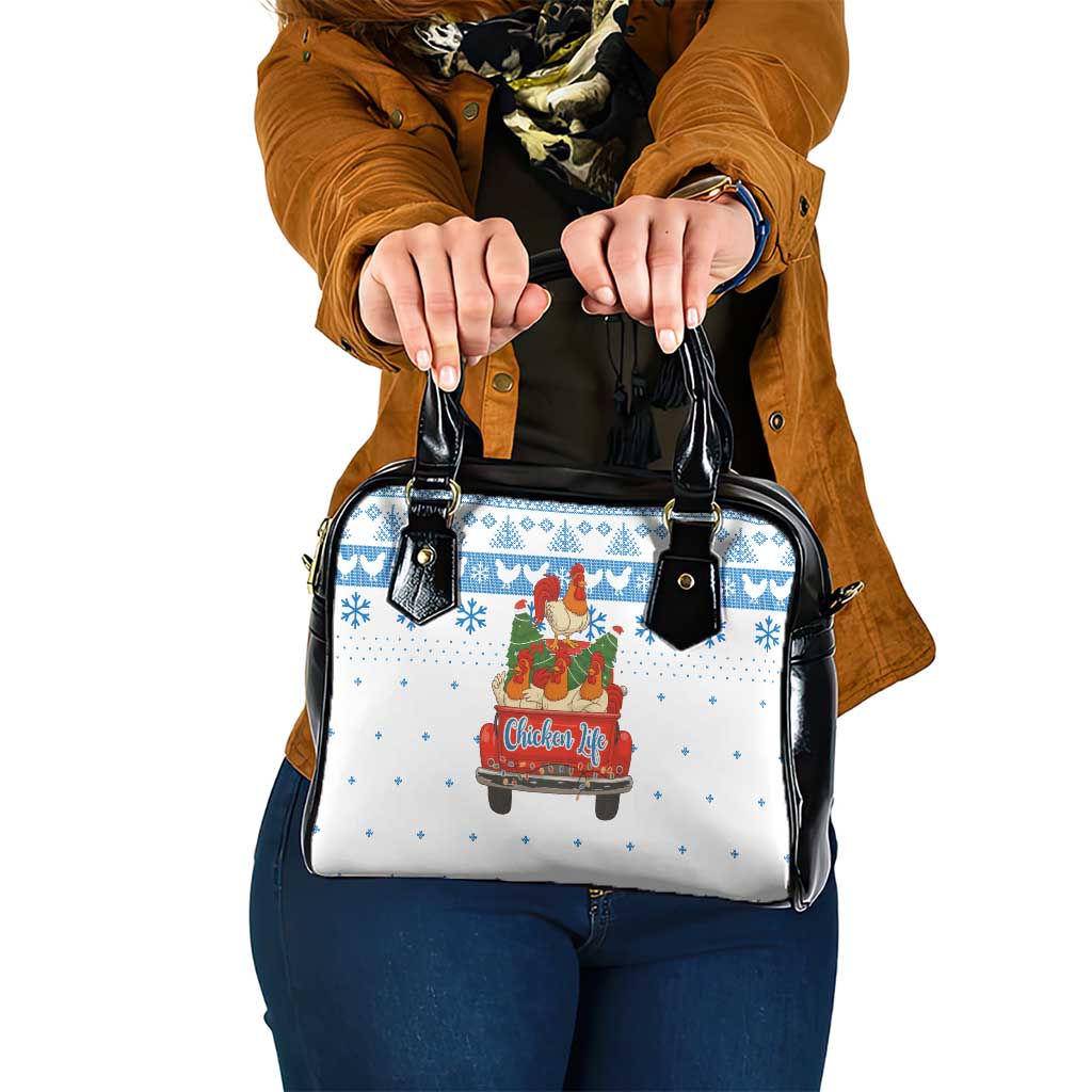 Chicken Life Christmas Shoulder Handbag Xmas Holiday Patterns - Wonder Print Shop