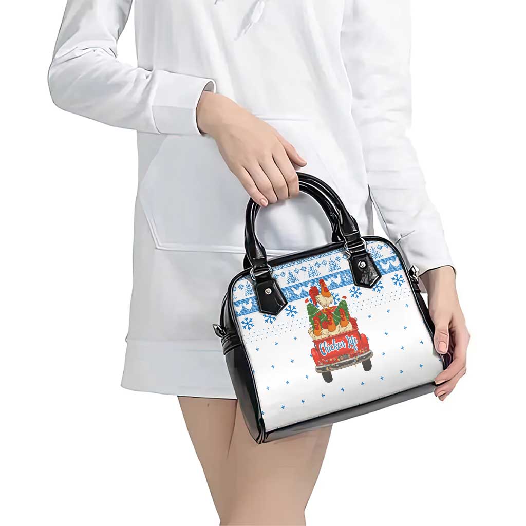 Chicken Life Christmas Shoulder Handbag Xmas Holiday Patterns - Wonder Print Shop