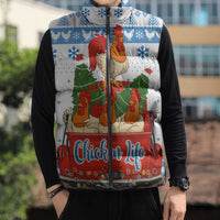 Chicken Life Christmas Sleeveless Puffer Jacket Xmas Holiday Patterns - Wonder Print Shop