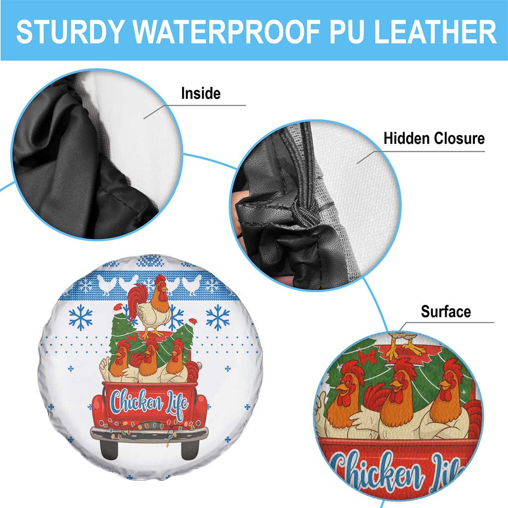 Chicken Life Christmas Spare Tire Cover Xmas Holiday Patterns - Wonder Print Shop
