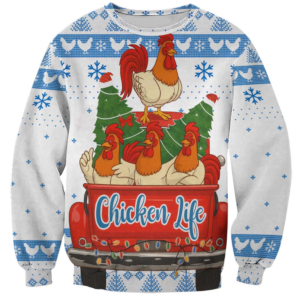 Chicken Life Christmas Sweatshirt Xmas Holiday Patterns - Wonder Print Shop