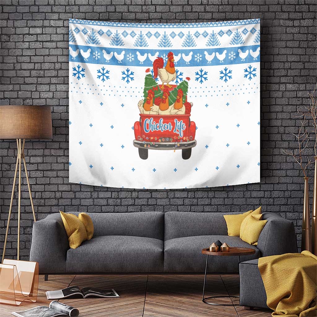 Chicken Life Christmas Tapestry Xmas Holiday Patterns - Wonder Print Shop