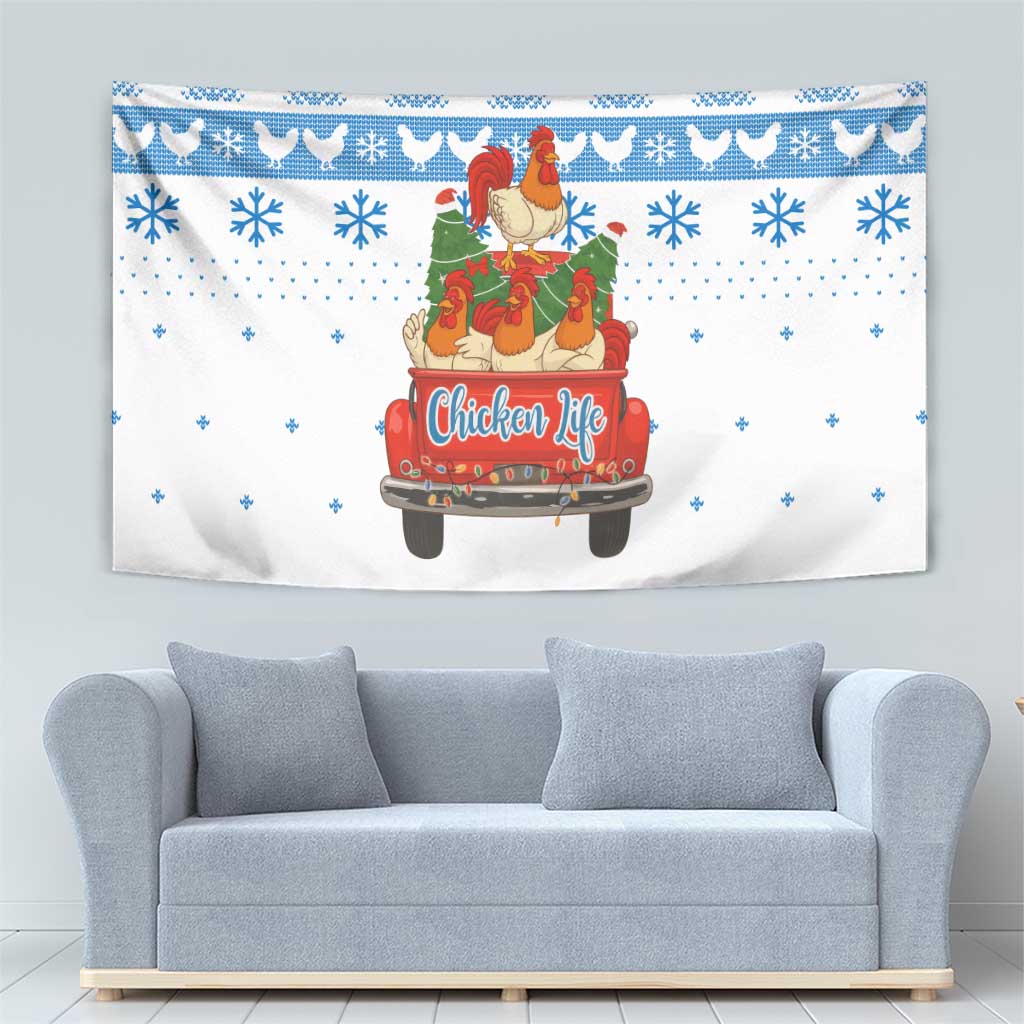 Chicken Life Christmas Tapestry Xmas Holiday Patterns - Wonder Print Shop