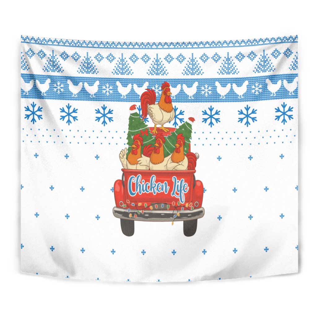 Chicken Life Christmas Tapestry Xmas Holiday Patterns - Wonder Print Shop