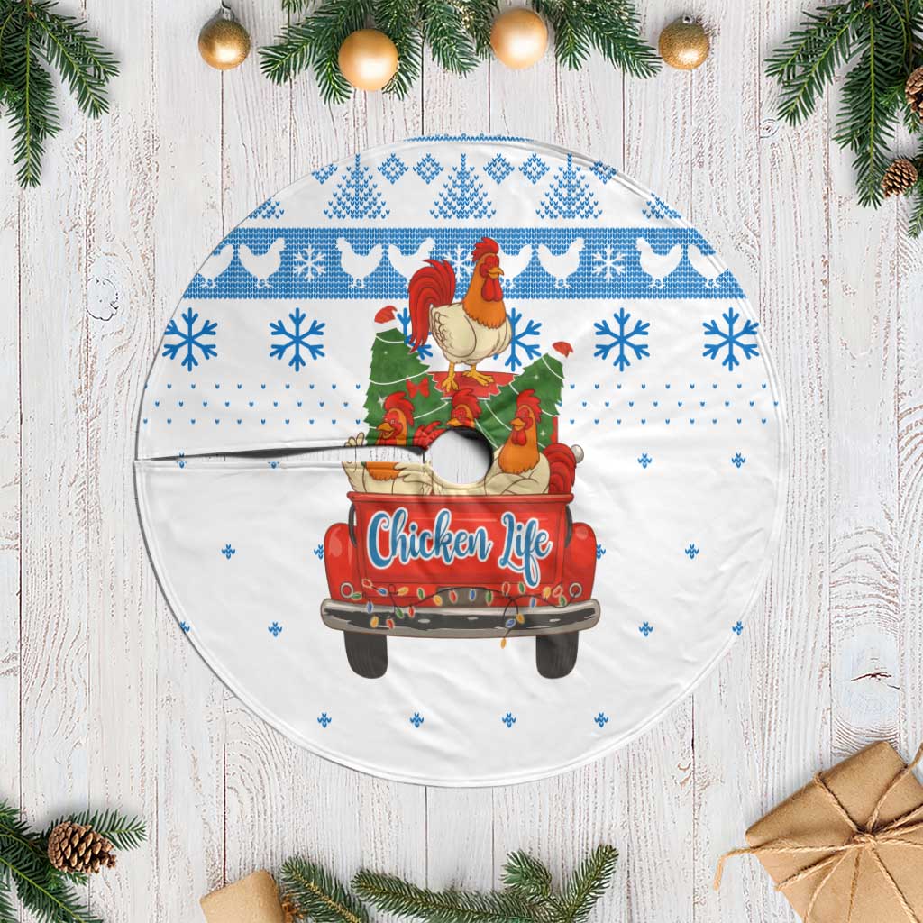 Chicken Life Christmas Tree Skirt Xmas Holiday Patterns - Wonder Print Shop