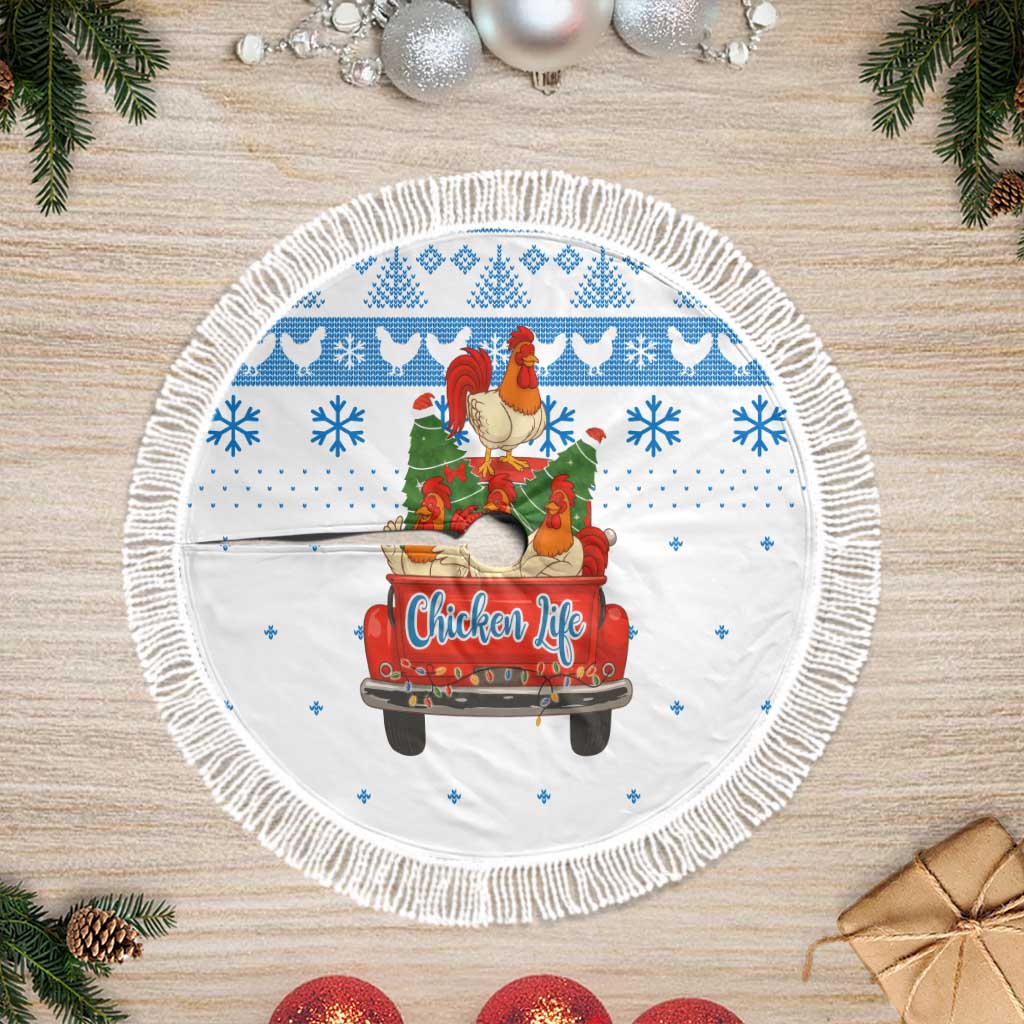 Chicken Life Christmas Tree Skirt Xmas Holiday Patterns - Wonder Print Shop