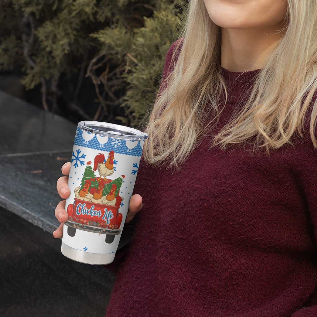 Chicken Life Christmas Tumbler Cup Xmas Holiday Patterns - Wonder Print Shop