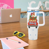 Chicken Life Christmas Tumbler With Handle Xmas Holiday Patterns - Wonder Print Shop