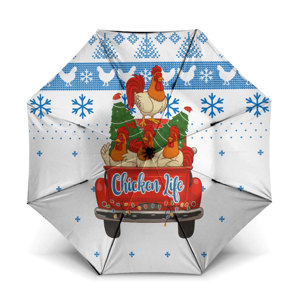 Chicken Life Christmas Umbrella Xmas Holiday Patterns - Wonder Print Shop