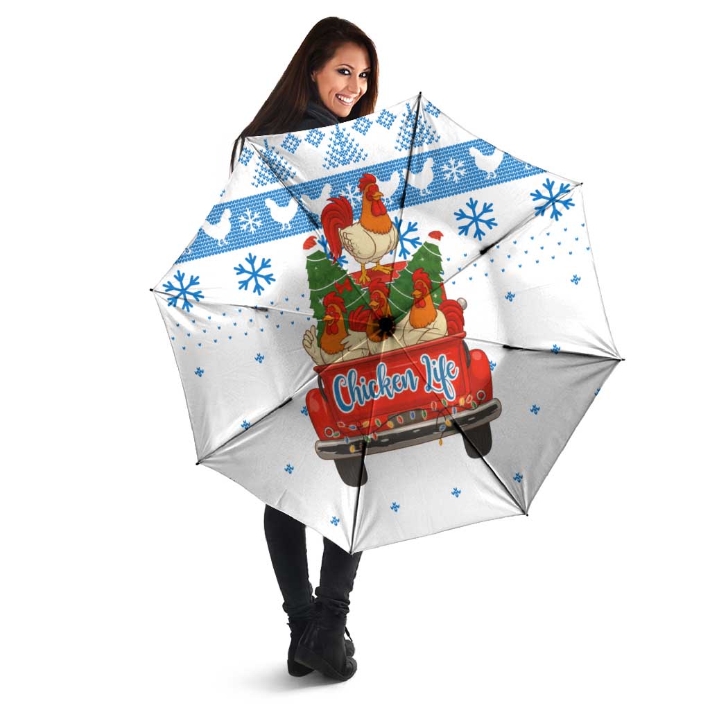Chicken Life Christmas Umbrella Xmas Holiday Patterns - Wonder Print Shop