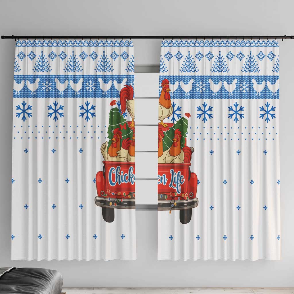 Chicken Life Christmas Window Curtain Xmas Holiday Patterns - Wonder Print Shop