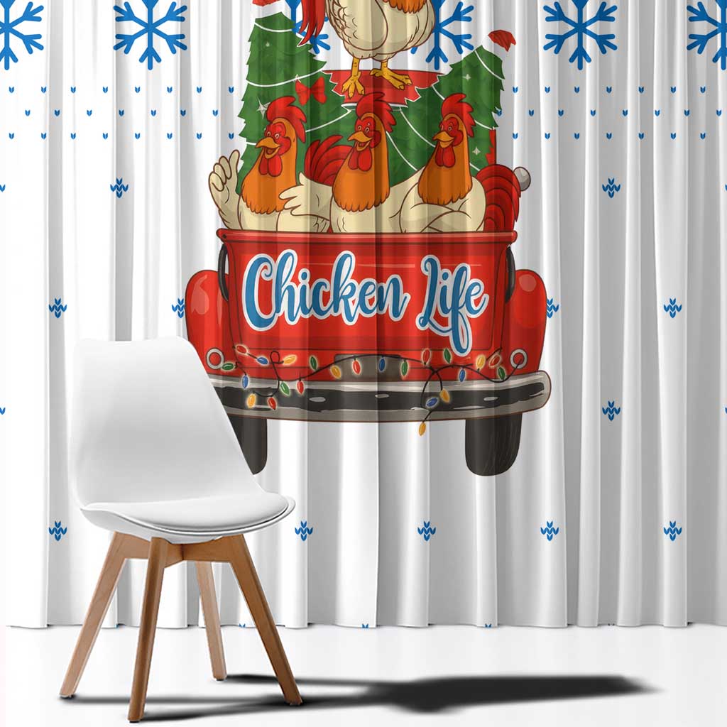 Chicken Life Christmas Window Curtain Xmas Holiday Patterns - Wonder Print Shop