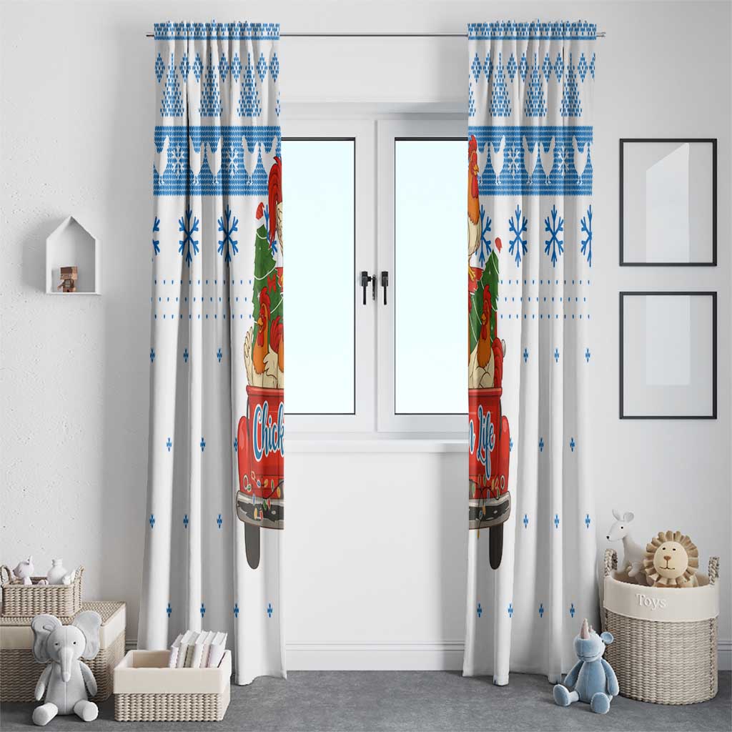 Chicken Life Christmas Window Curtain Xmas Holiday Patterns - Wonder Print Shop