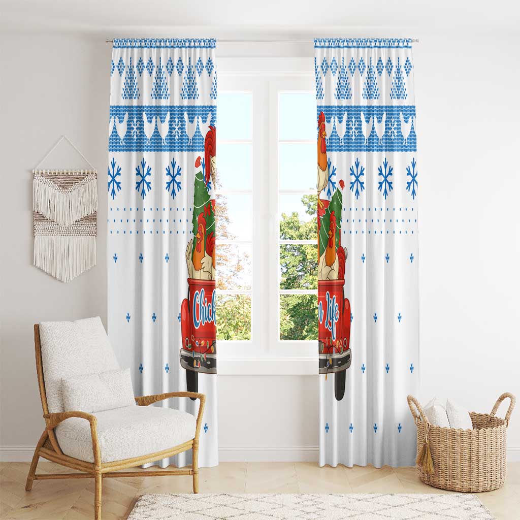 Chicken Life Christmas Window Curtain Xmas Holiday Patterns - Wonder Print Shop