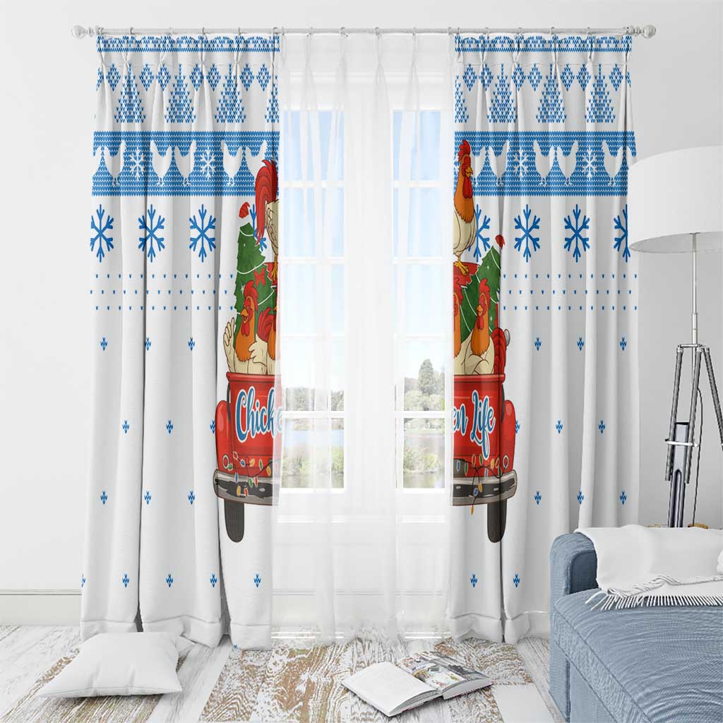 Chicken Life Christmas Window Curtain Xmas Holiday Patterns - Wonder Print Shop
