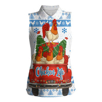 Chicken Life Christmas Women Sleeveless Polo Shirt Xmas Holiday Patterns - Wonder Print Shop