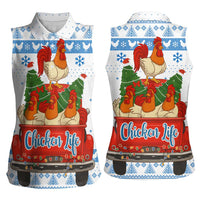 Chicken Life Christmas Women Sleeveless Polo Shirt Xmas Holiday Patterns - Wonder Print Shop