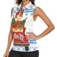 Chicken Life Christmas Women Sleeveless Polo Shirt Xmas Holiday Patterns - Wonder Print Shop
