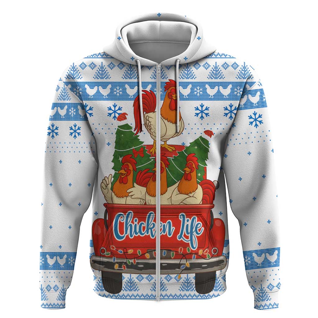 Chicken Life Christmas Zip Hoodie Xmas Holiday Patterns - Wonder Print Shop